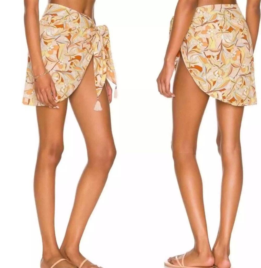 L Space NWT Women’s Salinas Sarong Soulshine Floral One Size Swim Cover Up